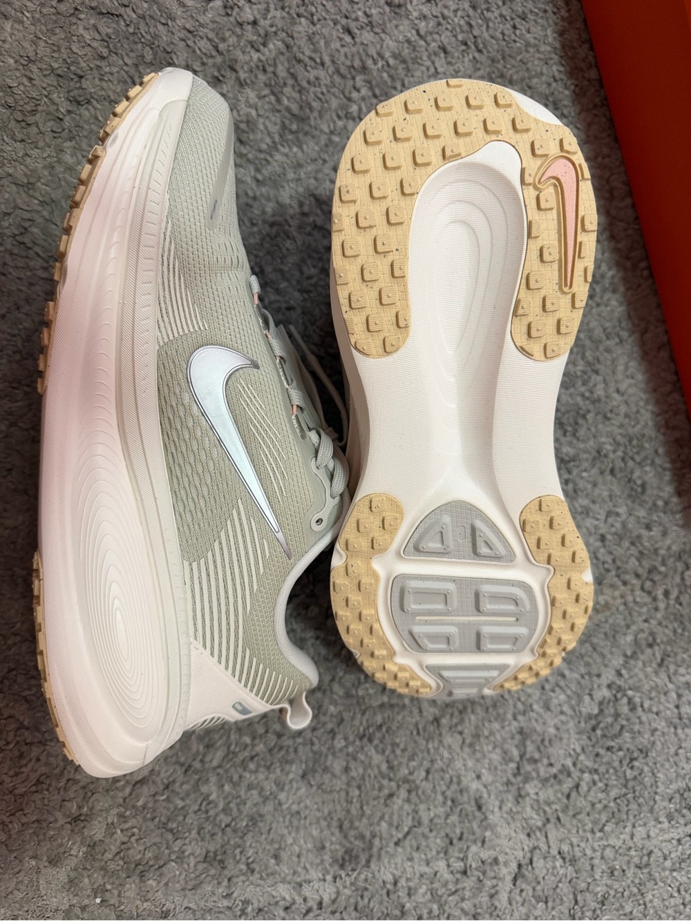 Nike Women's Athletic Sneakers in Sage Green and Cream